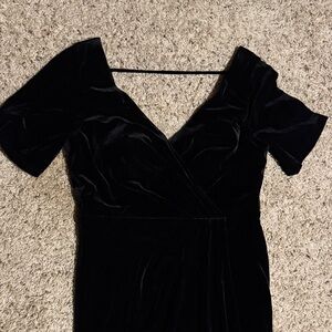 Revelry Giselle Black Velvet bridesmaids dress in size 12